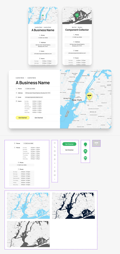 Location / Map Website Hero from Component Collector component design figma hero layout odw ui website