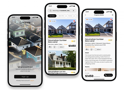Honne - Real Estate Mobile Apps Rebounded from Odama android challenge home honne house ios mobile app real estate rent residents