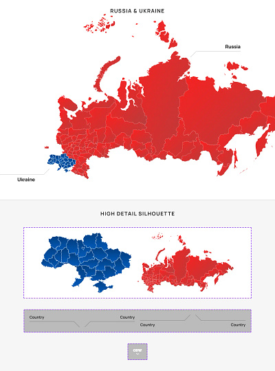 Russia & Ukraine Vector Art from Component Collector art design download figma map odw russia svg ukraine vector