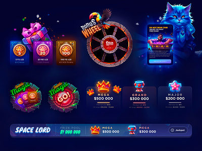 Gambling Elements: Kas.Casino betting ui casino banners casino marketing casino slots casino ui crypto game dashboard elements gambling gambling interface game assets game interface game ui game ux live casino nft casino online casino roulette ui kit web game