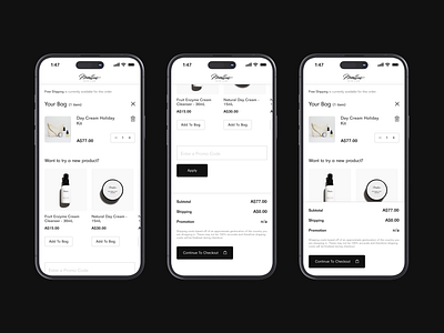 Ecommerce Shopping Cart for Mobile add to cart cart checkout checkout page ecommerce online checkout payment product design shop ui shop ux shopping cart ui ux