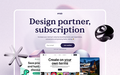 Something I'm working on... agency design subscription landing page product studio subscription ui