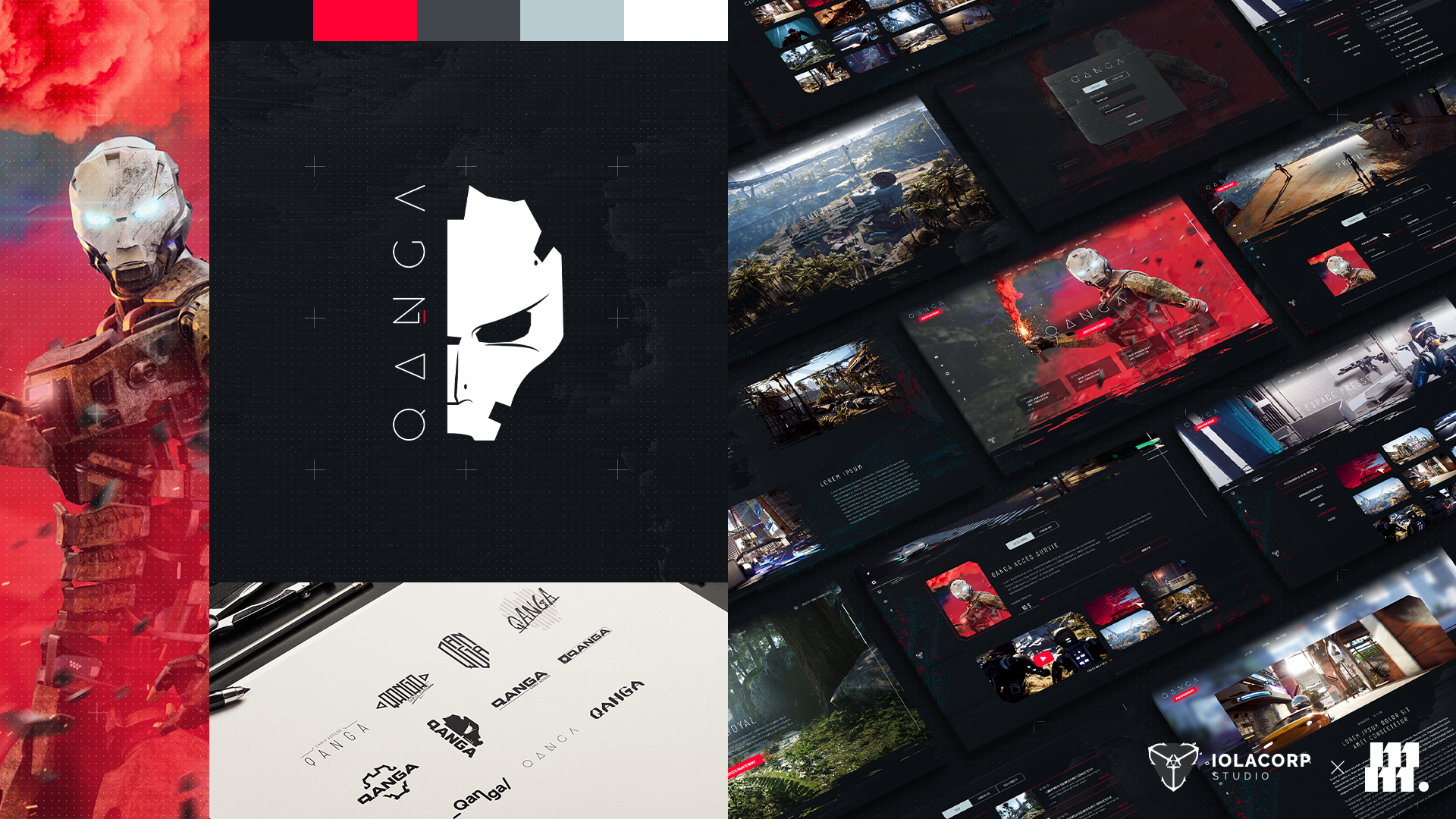 QANGA identity battle battleroyal branding cyborg design esport fps game graphic design identity illustrator logo photoshop robot tps vector