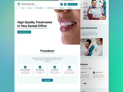 The Travelling Dentist - Website app clean dentist doctor healthcare light medical mockup professional project teal ui ux website