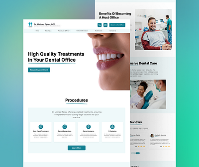 The Travelling Dentist - Website app clean dentist doctor healthcare light medical mockup professional project teal ui ux website