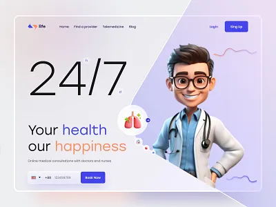 Medical Care Website Design clinic digital health figma figma design health health app health care healthcare design healthcare website home page medical medical dashboard medical illustration medical startup medical uiux medtech online telemedicine ui web ui