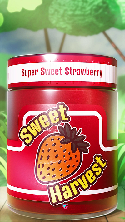 Jelly Jar - Super Sweet Strawberry 3d 3d design adobe aesthetic after effects c4d cinema4d design digital design mograph motion motion graphics redshift