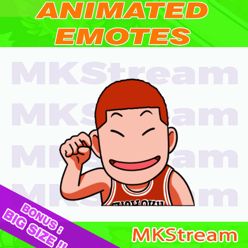 Twitch animated emotes slam dunk chibi hanamichi sakuragi animated emotes anime basket ball cartoon chibi design discord emote emotes hanamichi illustration sakuragi shohoku slam dunk sub badge sub badges twitch emotes victory