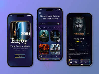 Movie Streaming App Design app appdesign design movie moviesapp streaming ui ux