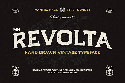 MN REVOLTA - Hand Drawn Vintage Typeface branding font illustration type type design typeface typography vintage
