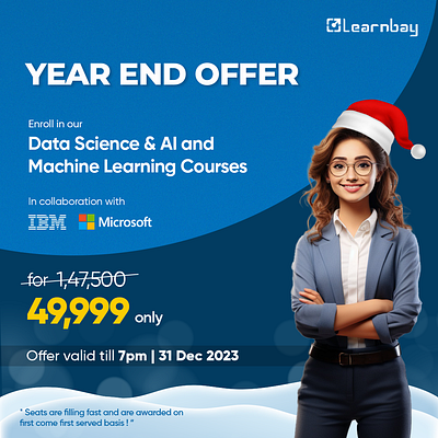 Year end offer creative made for a dara science course design graphic design social media post
