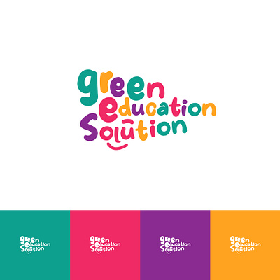 Green Education Solution Logo Concept branding colorful education graphic design illustration kindergarten logo logo typography vector visual identity