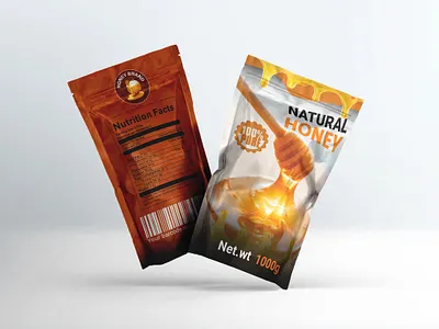Unique pouch package design. awesome honey best honey eating honey editable eleganat graphic design honey pouch package lebel design minimalist natural honey package design pouch design print sell trendy honey vector
