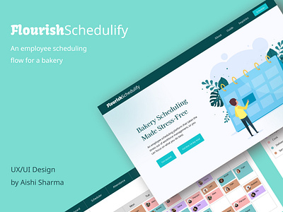 Employee scheduling flow app bakery flow clean ui dashboard minimalist design modern modern design product design ui ux ux design vectors