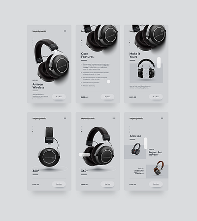 Beyerdynamic Mobile site app clean design figma ui design