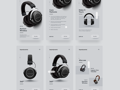 Beyerdynamic Mobile site app clean design figma ui design