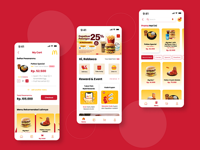 Mc'Donalds App Revamp fast food figma mcdonalds mobile app mobile design prototype study case ui uiux uiux study case user experience user interface user research user testing ux