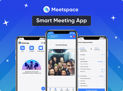 World Smart Meeting App - Meetspace app de design system logo mobile ui ui showcase: ux