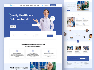 Healthcare Website Design💉🩺 clinic doctor doctor appointment figma healthcare healthcare web design hospital landing page medical medical web design medical website uiux web design website design wordpress