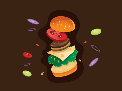 🍔Burger adobe illustrator burger burger illustration digital illustration flat illustration flat style illustration vector illustration