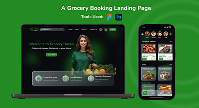 Prime Basket | Grocery Booking Landing Page design glassmorphism grocerybooking landingpage ui website