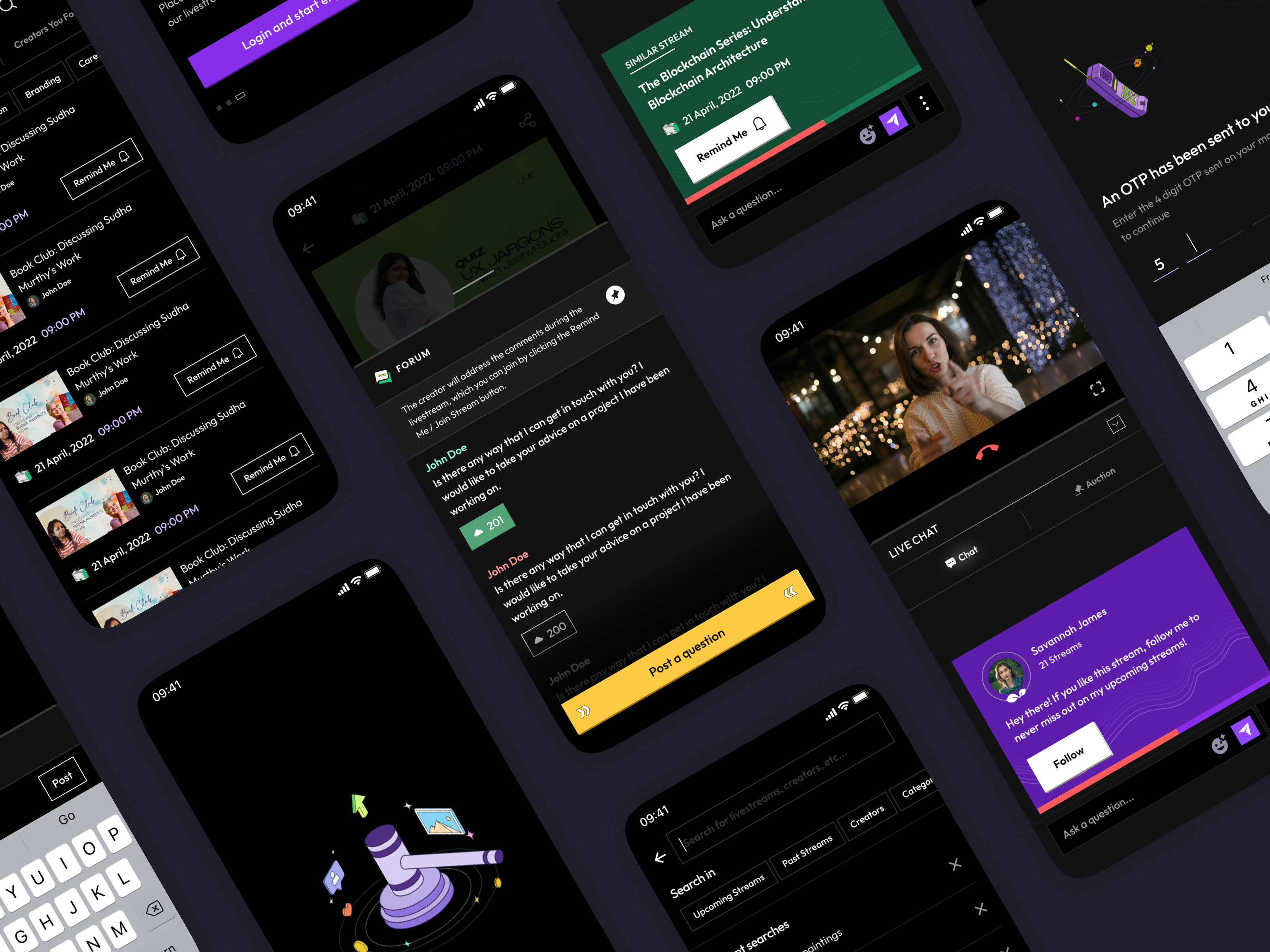 Dark Mode - Streaming App aesthetic design components dark mode design design system mobile design neopop product design streaming streaming app ui design ui kit ux design visual design