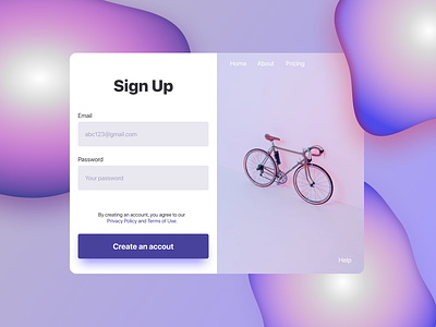 sign up page graphic design sign up ui visual