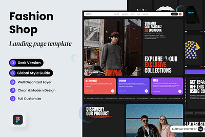 District - Fashion Shop Landing page app landing page constructor design kit fashion shop landing page figma flowchart landing page landing page template mobile landing page product landing saas landing sketch software startup landing page theme ui kit web design mockup website design website template wireframe