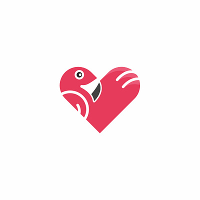 Heart birds logos graphic design heart birds logos idea logo