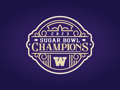 WASHINGTON HUSKIES 2023 SUGAR BOWL CHAMPIONS - Logo Concept branding cfp college football huskies matt harvey new orleans purple sugar bowl washington