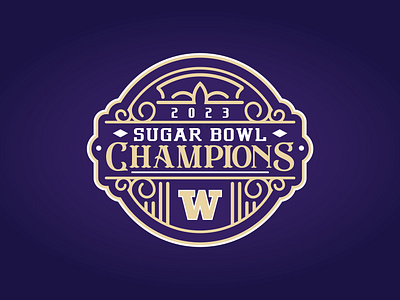 WASHINGTON HUSKIES 2023 SUGAR BOWL CHAMPIONS - Logo Concept branding cfp college football huskies matt harvey new orleans purple sugar bowl washington