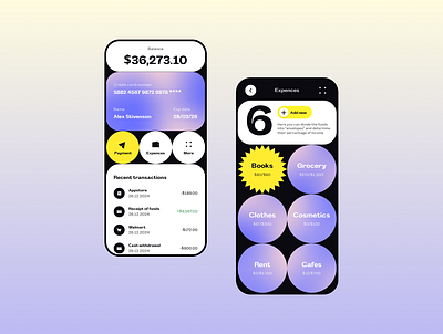 Mobile banking app branding graphic design ui