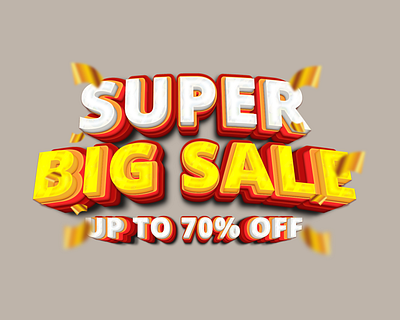 Supper Big Sale Up to 70% Off 3d banner branding graphic design logo motion graphics promotion sales promotion ui