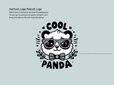 Cool Panda animal logo balck and white cartoon logo cool logo logo panda logo
