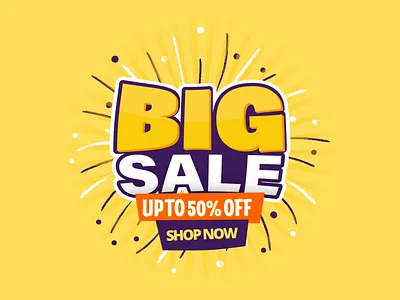 Big Sale Up to 50% Off branding graphic design motion graphics offers sales promotion ui
