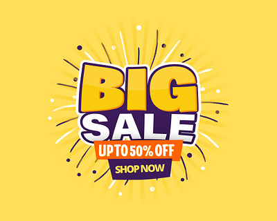 Big Sale Up to 50% Off branding graphic design motion graphics offers sales promotion ui