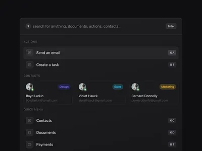 Command UI Modal ai ai design badge cards clean comman design details interface minimal modal overlay product saas saas design search ui ui design ux ux design