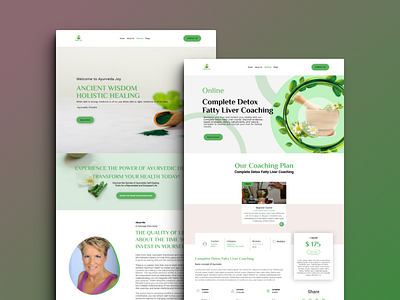 Ayurvedic Joy: Detox & Wellness UI ayurvedic coaching ayurvedic joy banner design figma landing page minimal design modern ui ui uiux user experience design user interface design ux web design website ui