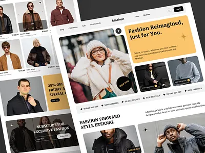 Ecommerce fashion landing page design design ecommerce fashion figma design jacket landing page luxury mens fashion nurpixel online store product design shopify style stylin ui ux webflow website winter women fashion