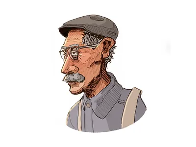 Old guy 100 heads challenge cartoon cartoon illustration cartooning character design design face head illustration portrait portrait challenge procreate sketch sketchbook tradigital traditional traditional art
