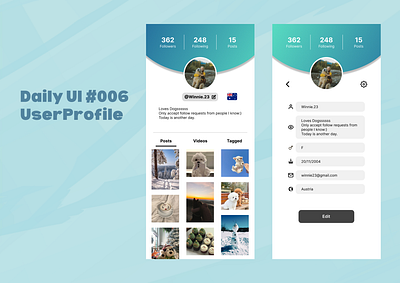 Daily UI #006 User Profile dailyui006 figma ui ui designer uiux user profile