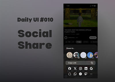 Daily UI #010 Social Share daily ui 010 dailyui010 figma share social share ui ui designer