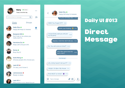 Daily UI #013 Direct Message daily ui daily ui 13 daily ui day13 direct message figma ui ui designer