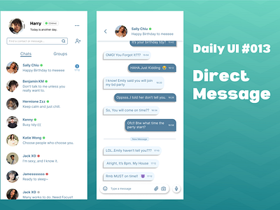 Daily UI #013 Direct Message daily ui daily ui 13 daily ui day13 direct message figma ui ui designer