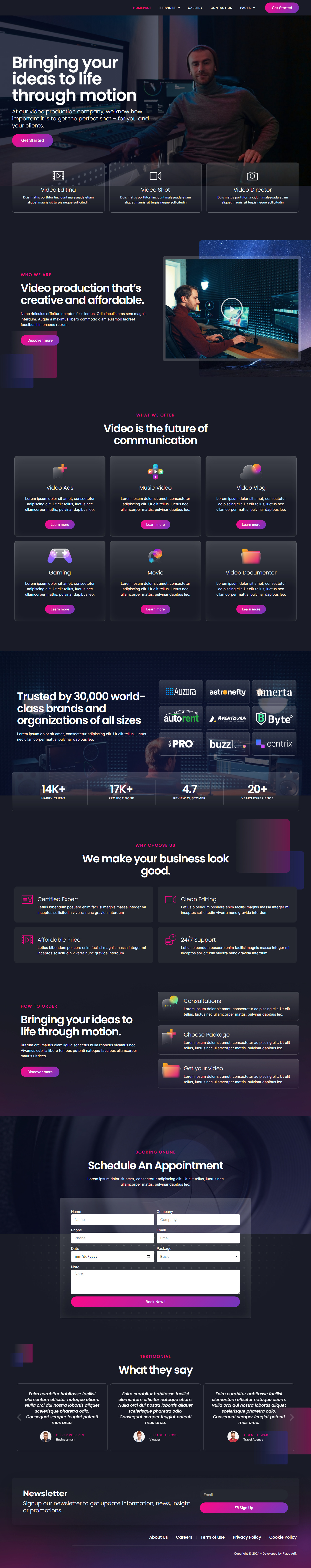 Video Production Service Website branding design documentation video elementor pro elementor website gaming video movie movie service music video professional video ui video ads video business video maker video production video service web design website design wordpress landing wordpress website