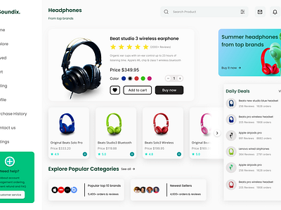 Soundix Dashboard Design dashboard dashboarddesign dashboarddesigner design ecommerce figma headphoneshop productdesign productdesigner soundix ui uidesigner uiux uiuxdesigner uxdesigner webdashboard webdesign webdesigner websitedesigner