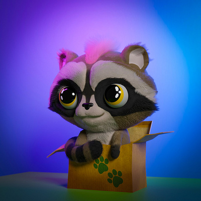 Racoon Punk 3d blender sculpting