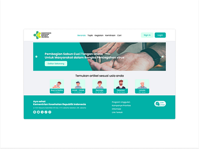 Redesigned the Ministry of Health Landing Page - UI Design design landing page healthy content landing page ui design