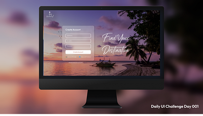 Daily UI challenge - Day 001 (Sign up, Sign in) branding dailyui day1 design graphic design page sign in signup travel agency typography ui user experience user interface ux website