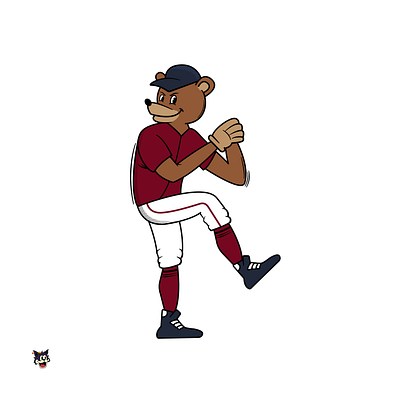 Bear pitcher baseball bear cartoon illustration pitcher vector